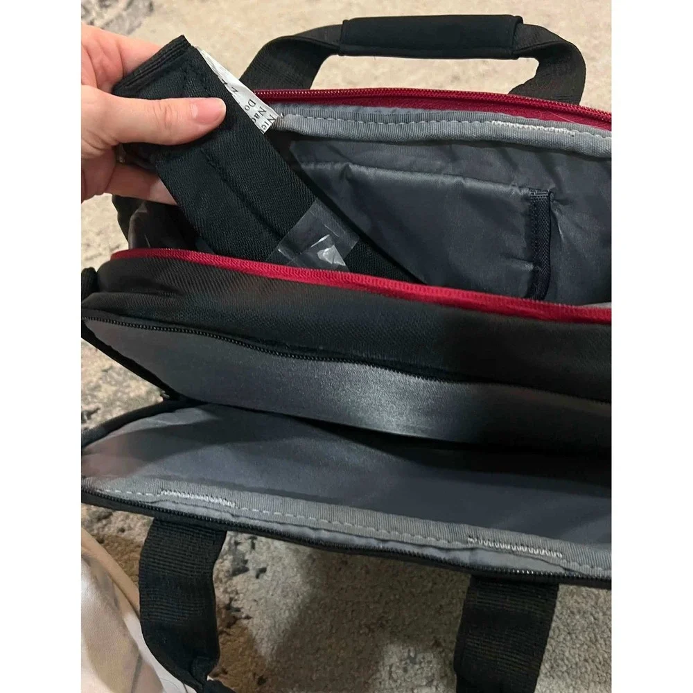 Targus for Dell Laptop Messenger Bag Black Red Padded Business Carrying Case